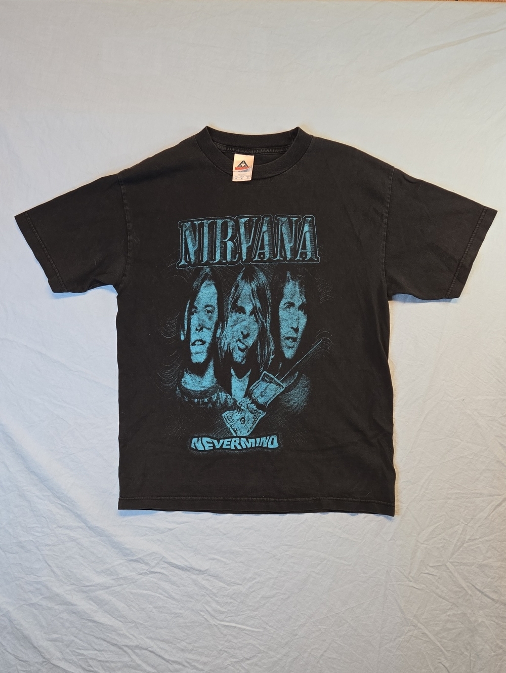 Nirvana Nevermind Black And Blue Full Graphic Band T-Shirt Vintage Y2K